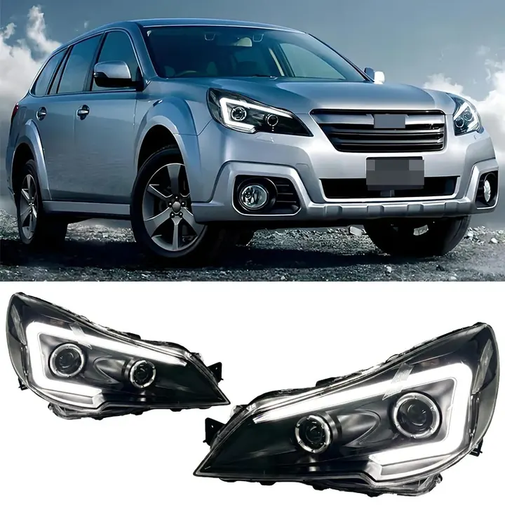 Subaru Legacy/Outback with the matching projector headlight assemblies displayed.